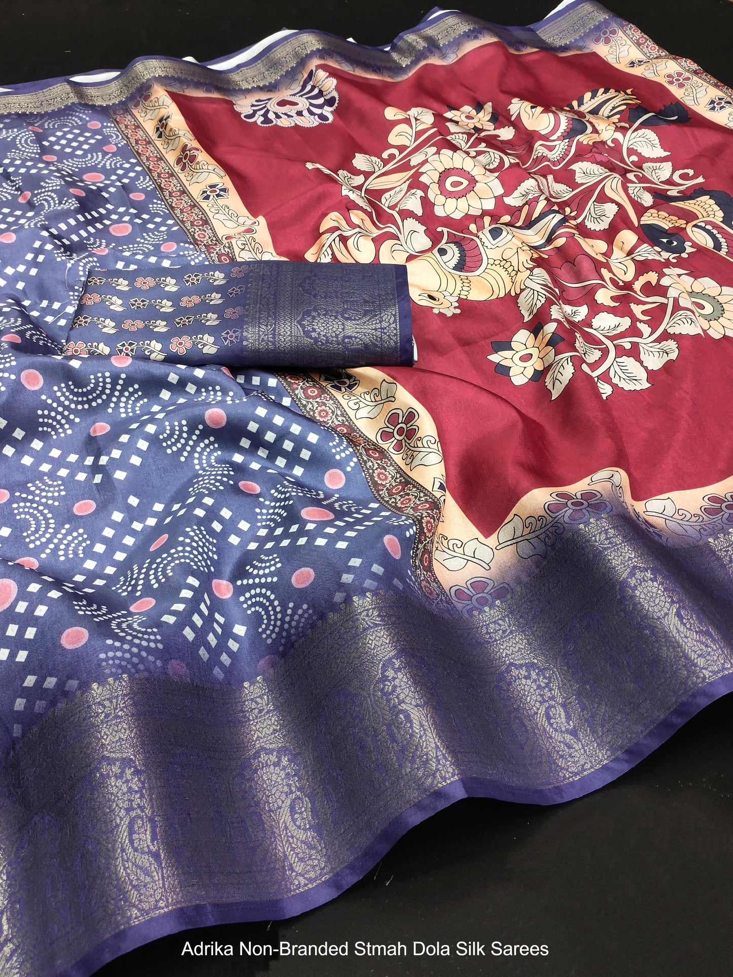 Adrika Non-Branded Stmah Dola Silk Sarees