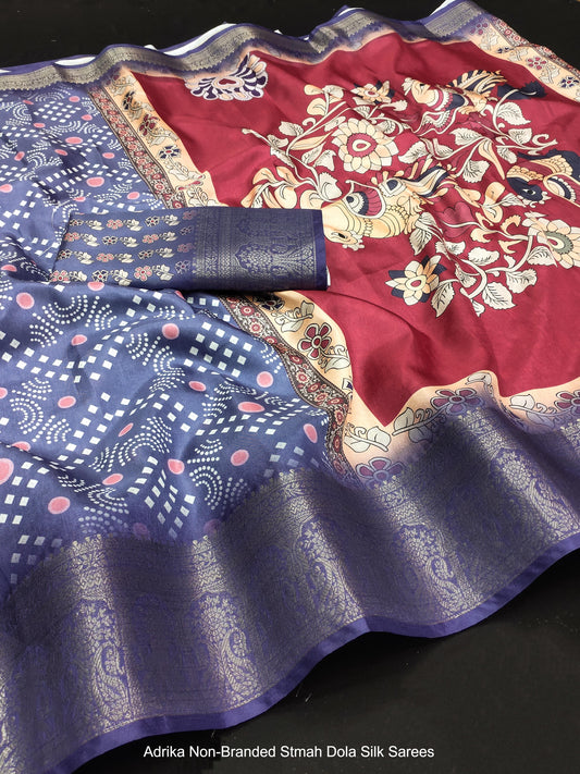 Adrika Non-Branded Stmah Dola Silk Sarees