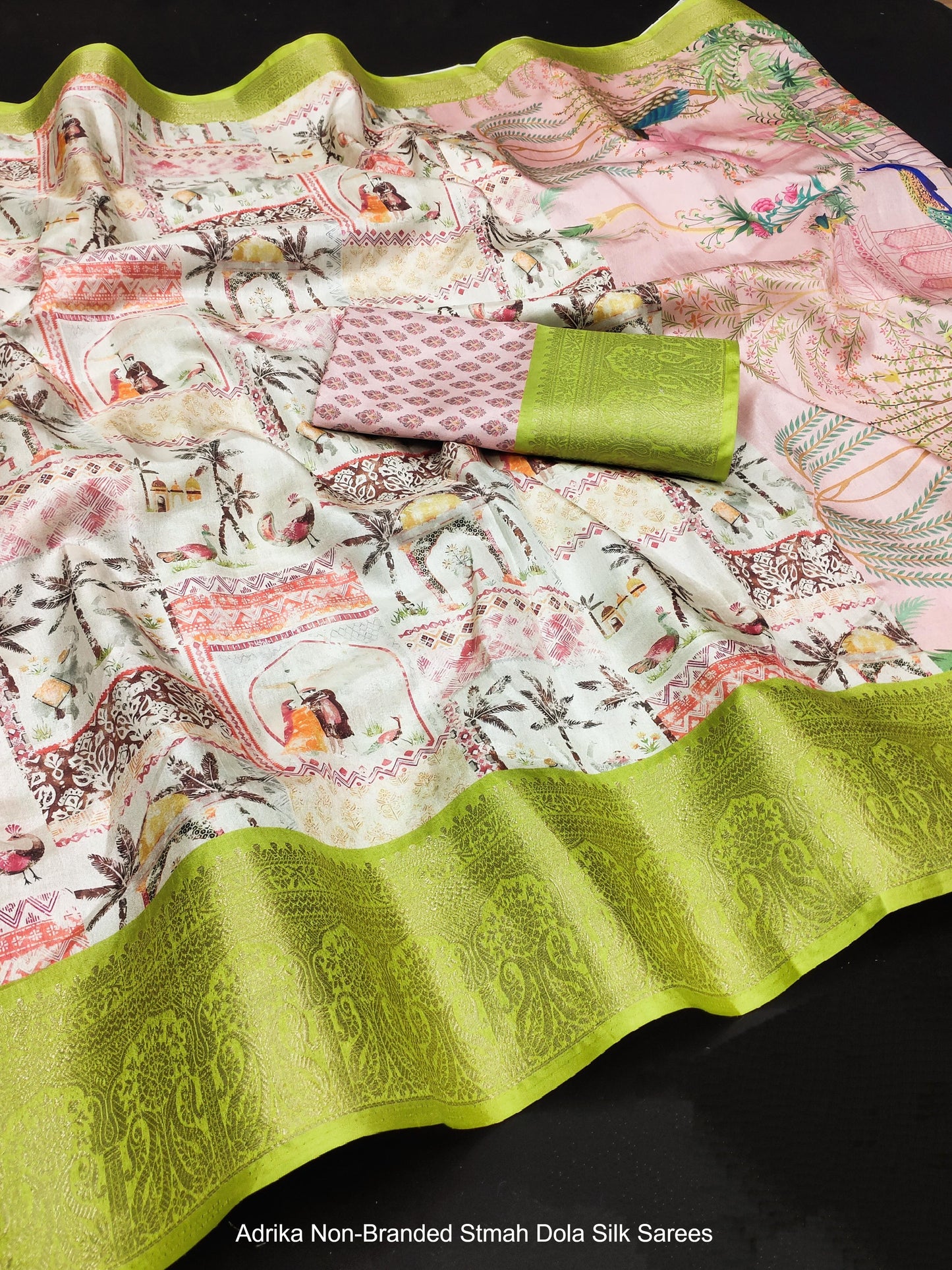 Adrika Non-Branded Stmah Dola Silk Sarees