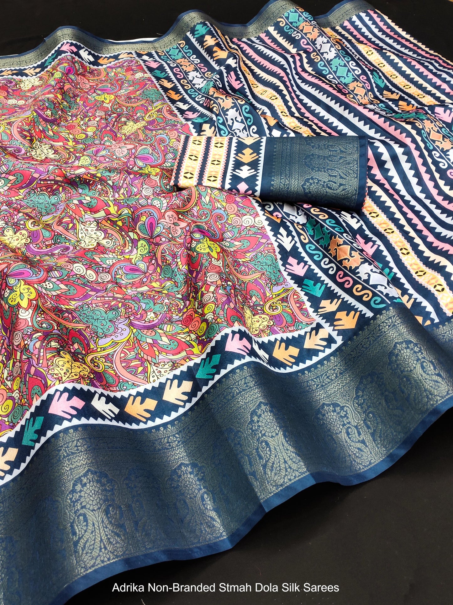 Adrika Non-Branded Stmah Dola Silk Sarees