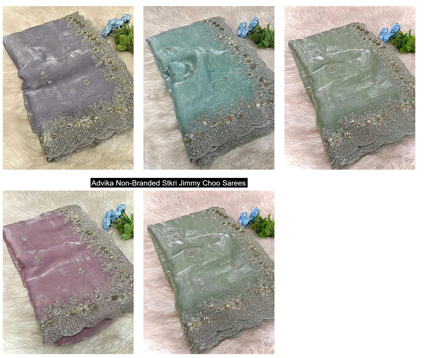 Advika Non-Branded Stkri Jimmy Choo Sarees