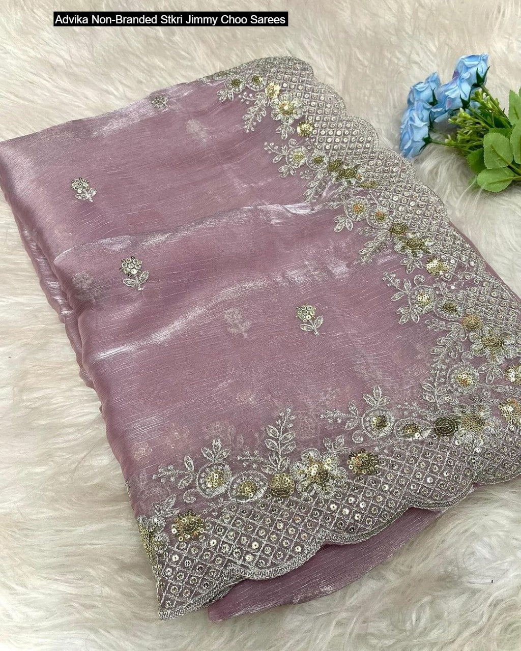 Advika Non-Branded Stkri Jimmy Choo Sarees