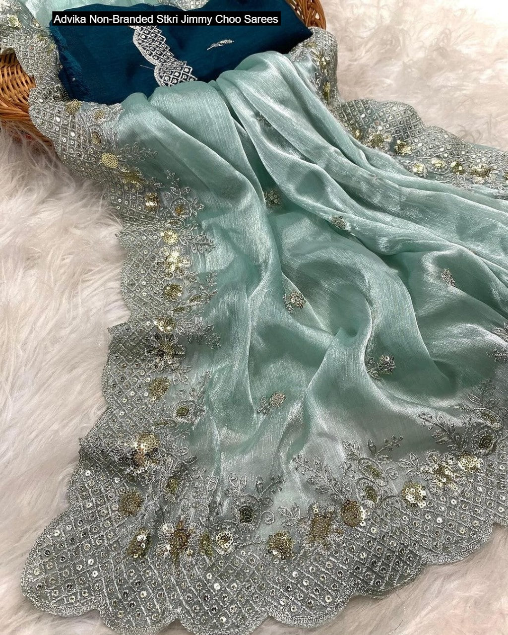 Advika Non-Branded Stkri Jimmy Choo Sarees