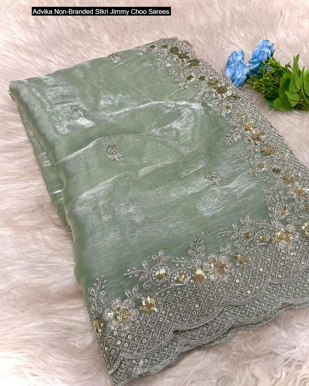 Advika Non-Branded Stkri Jimmy Choo Sarees