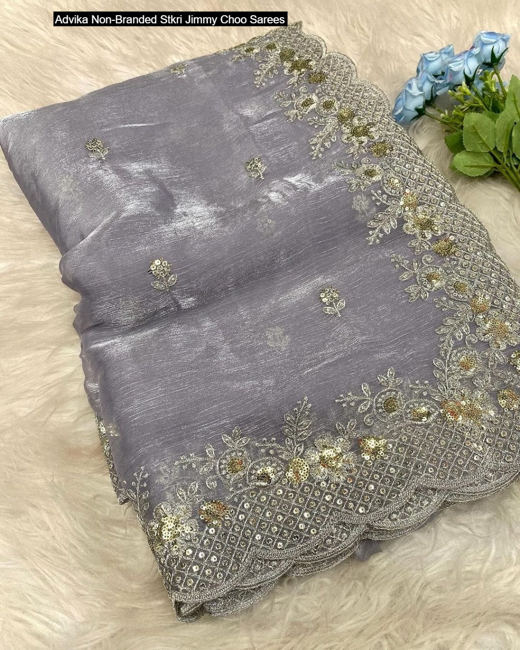 Advika Non-Branded Stkri Jimmy Choo Sarees