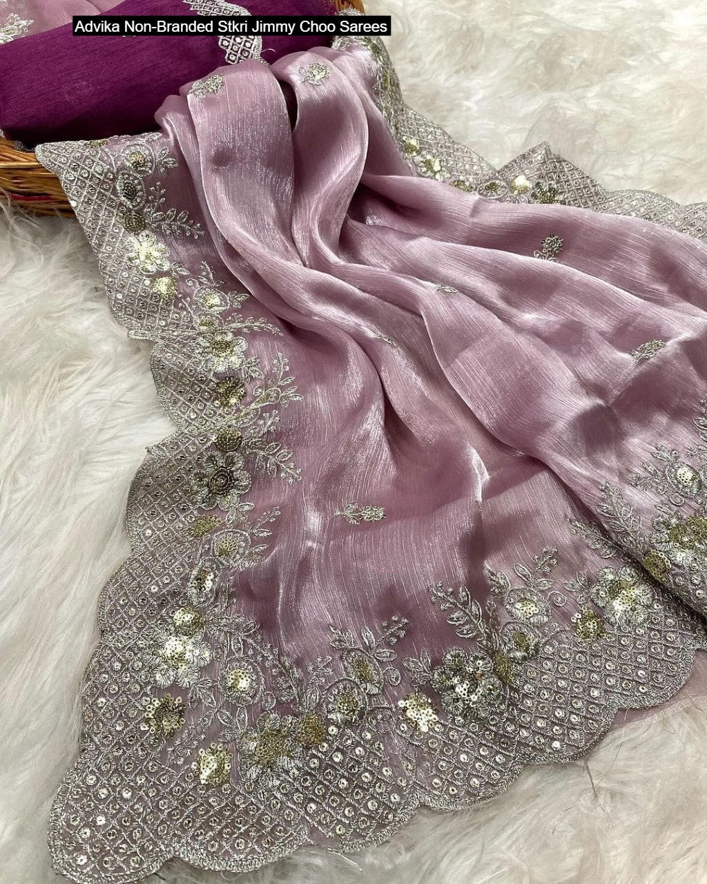 Advika Non-Branded Stkri Jimmy Choo Sarees