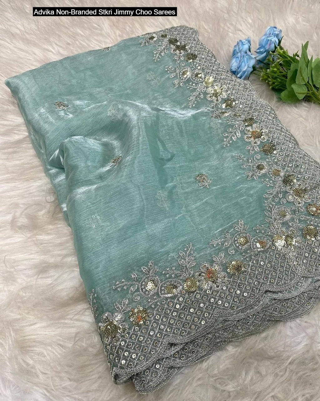 Advika Non-Branded Stkri Jimmy Choo Sarees