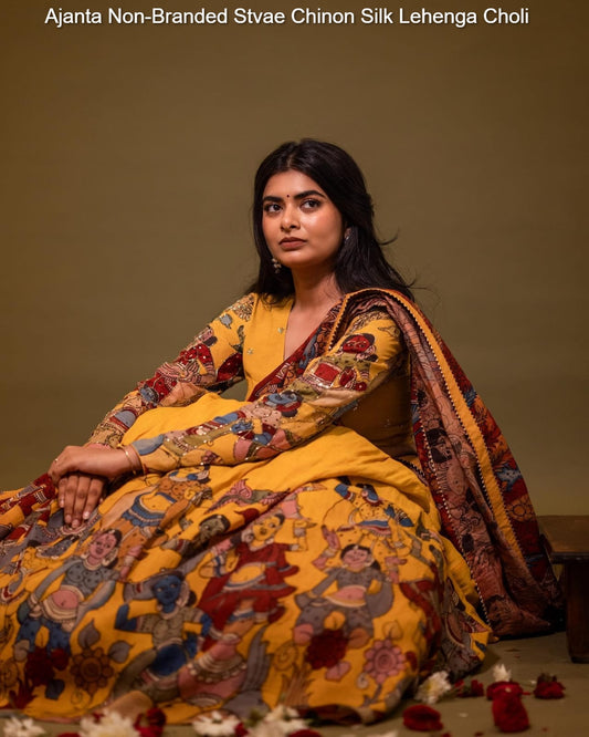 Ajanta Non-Branded Stvae Chinon Silk Lehenga Choli