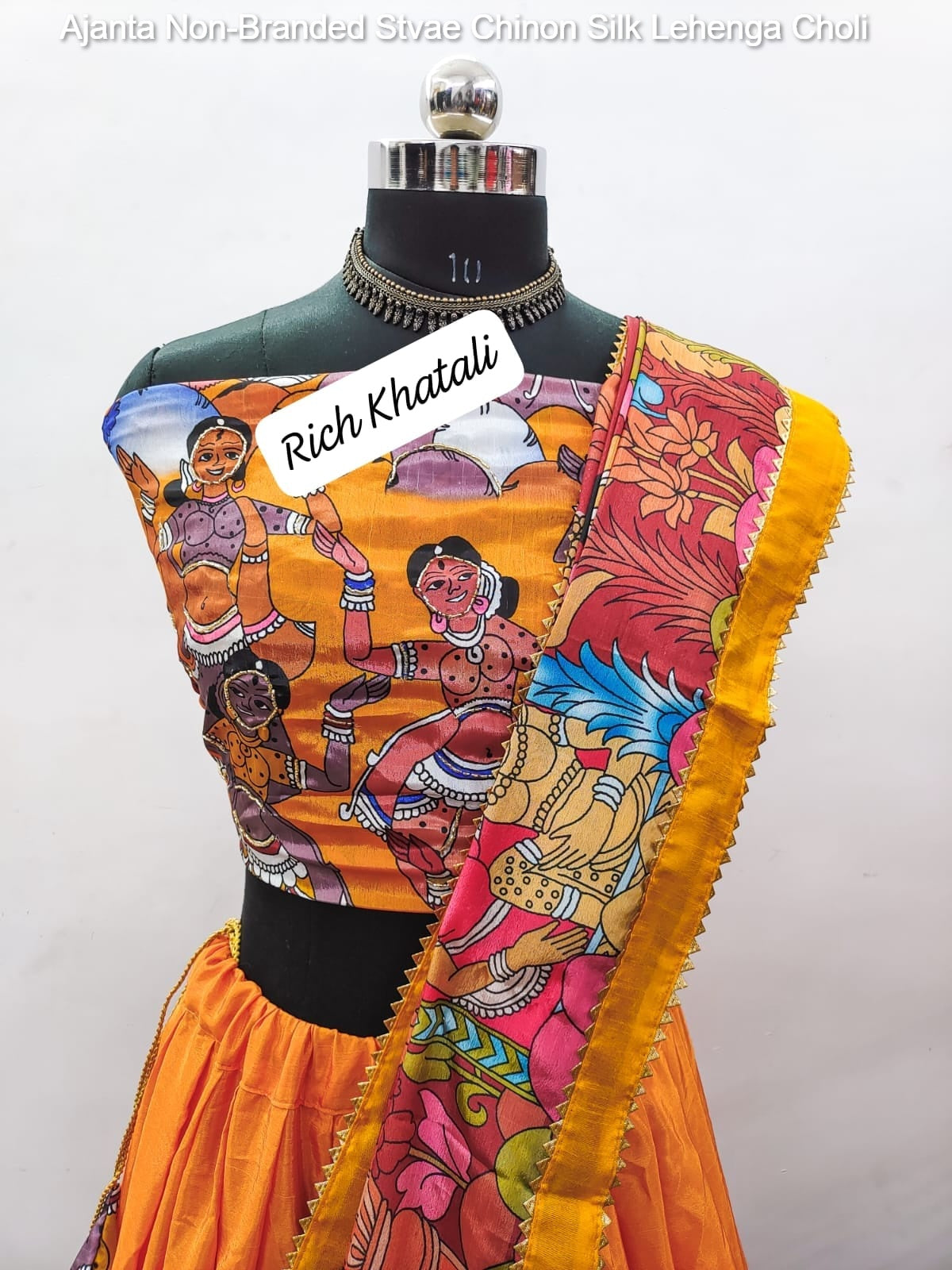 Ajanta Non-Branded Stvae Chinon Silk Lehenga Choli