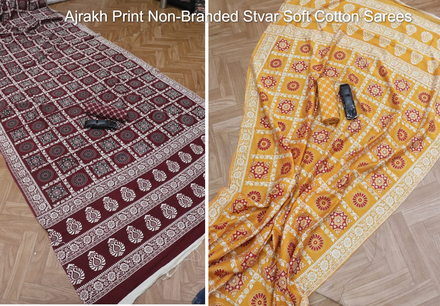 Ajrakh Print Non-Branded Stvar Soft Cotton Sarees