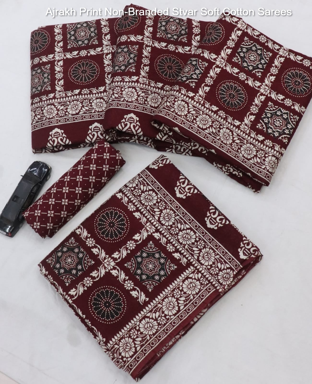 Ajrakh Print Non-Branded Stvar Soft Cotton Sarees