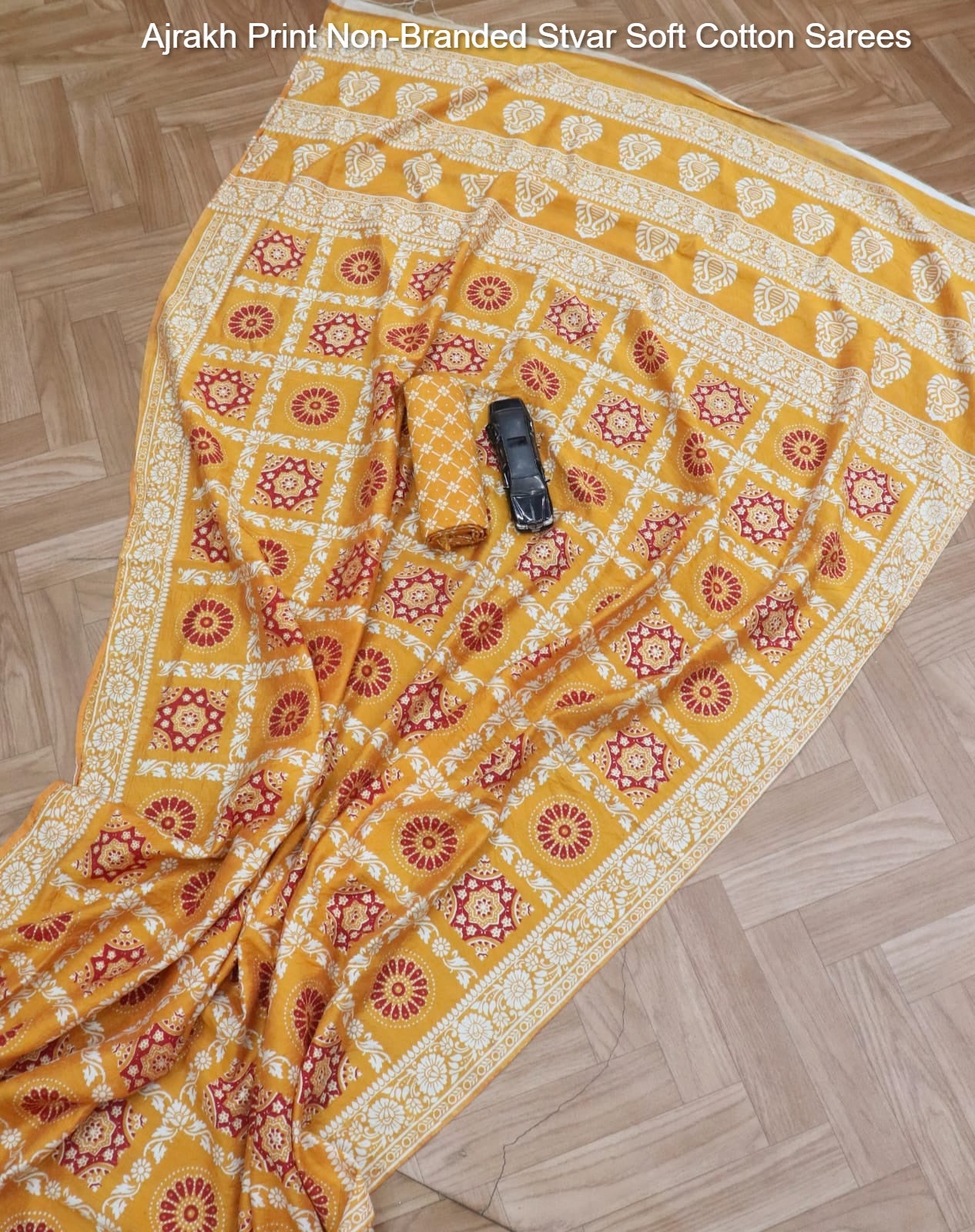 Ajrakh Print Non-Branded Stvar Soft Cotton Sarees