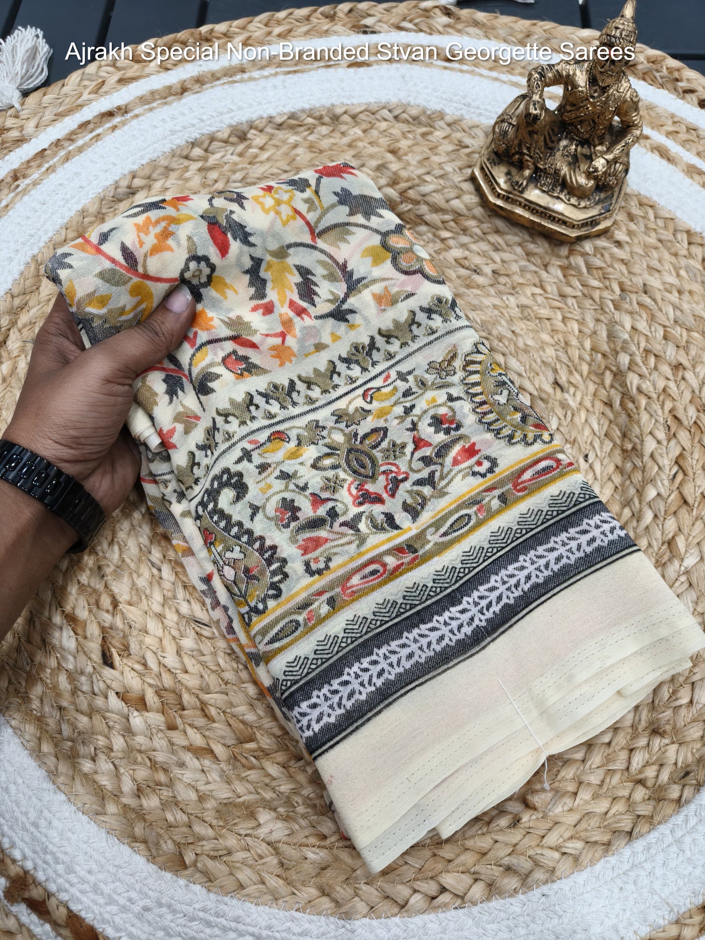 Ajrakh Special Non-Branded Stvan Georgette Sarees