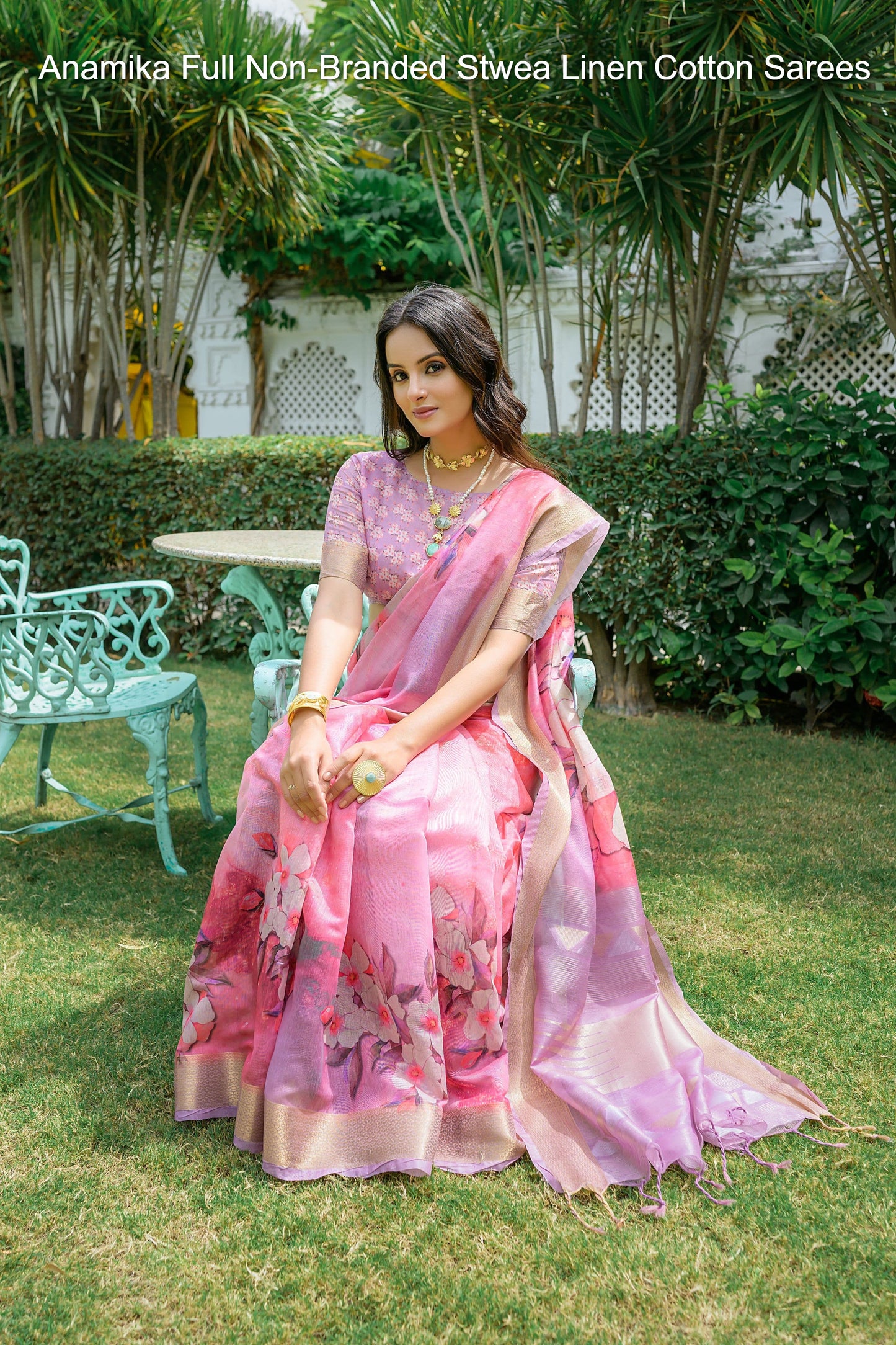 Anamika Full Non-Branded Stwea Linen Cotton Sarees