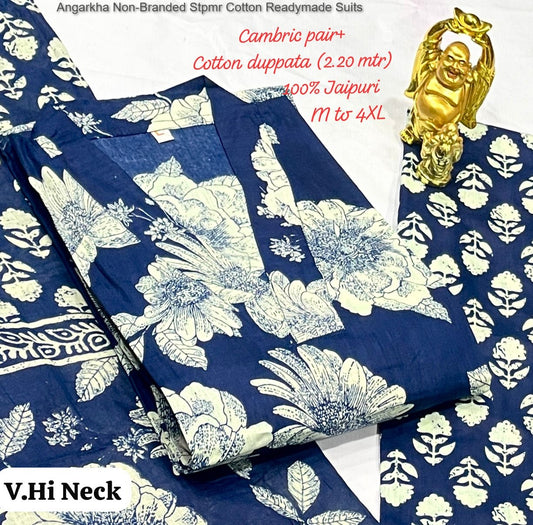 Angarkha Non-Branded Stpmr Cotton Readymade Suits