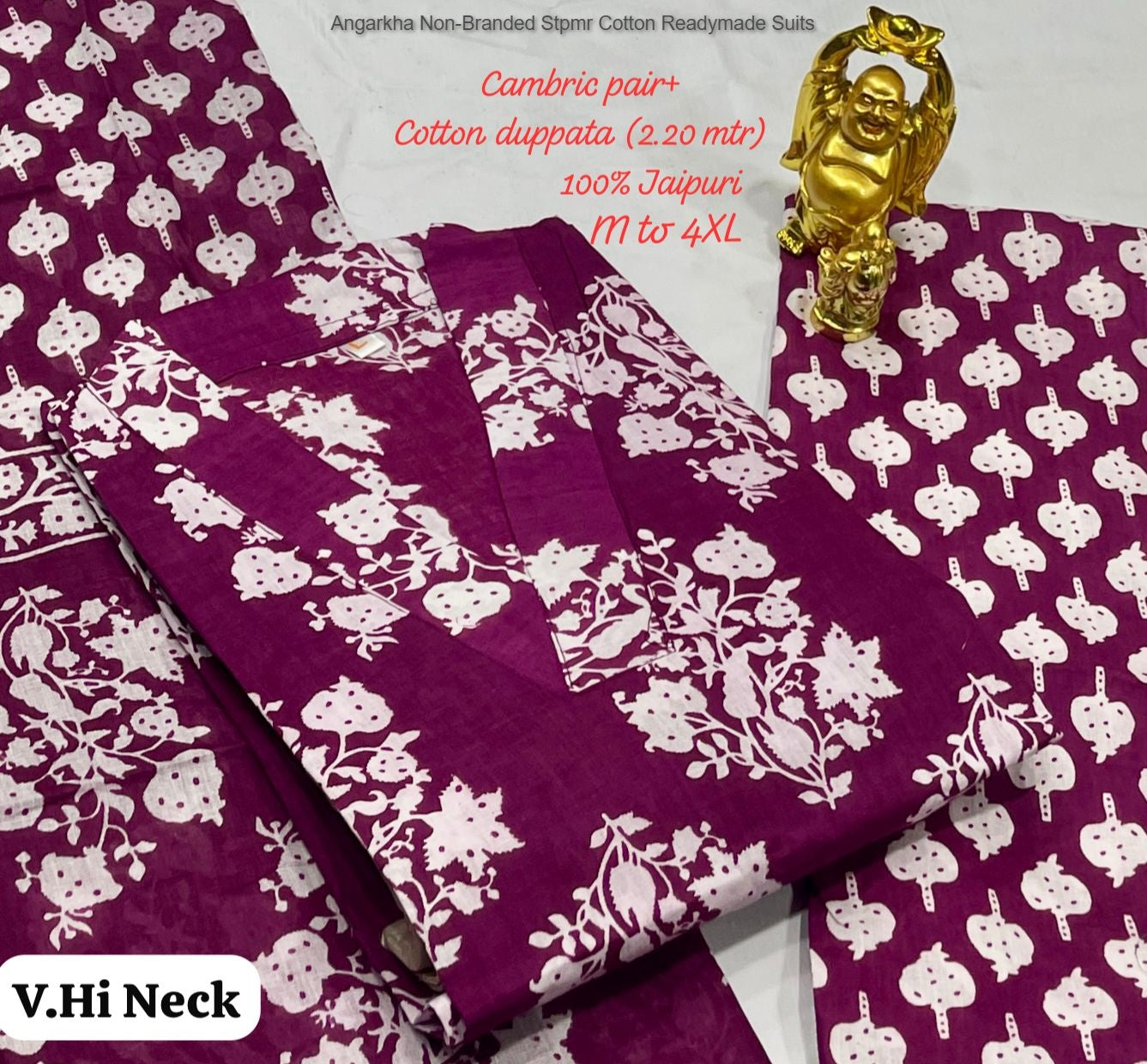 Angarkha Non-Branded Stpmr Cotton Readymade Suits