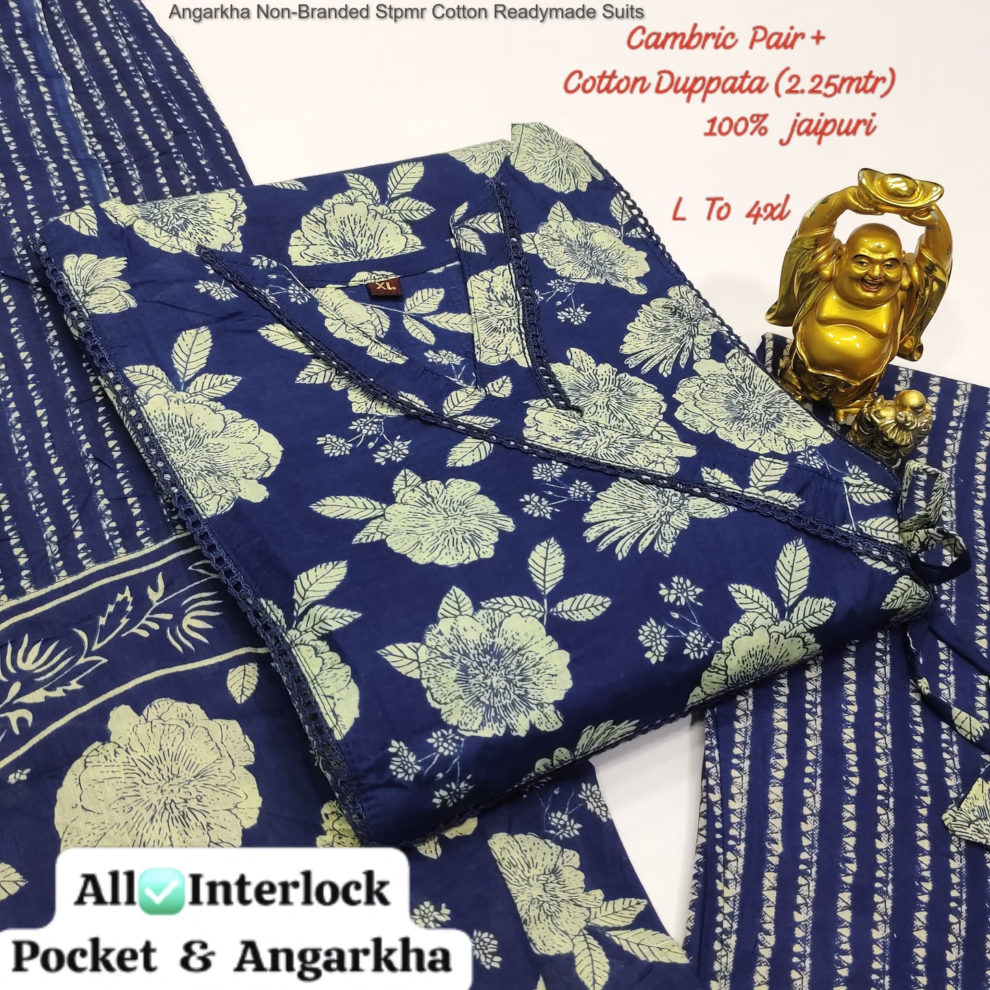 Angarkha Non-Branded Stpmr Cotton Readymade Suits