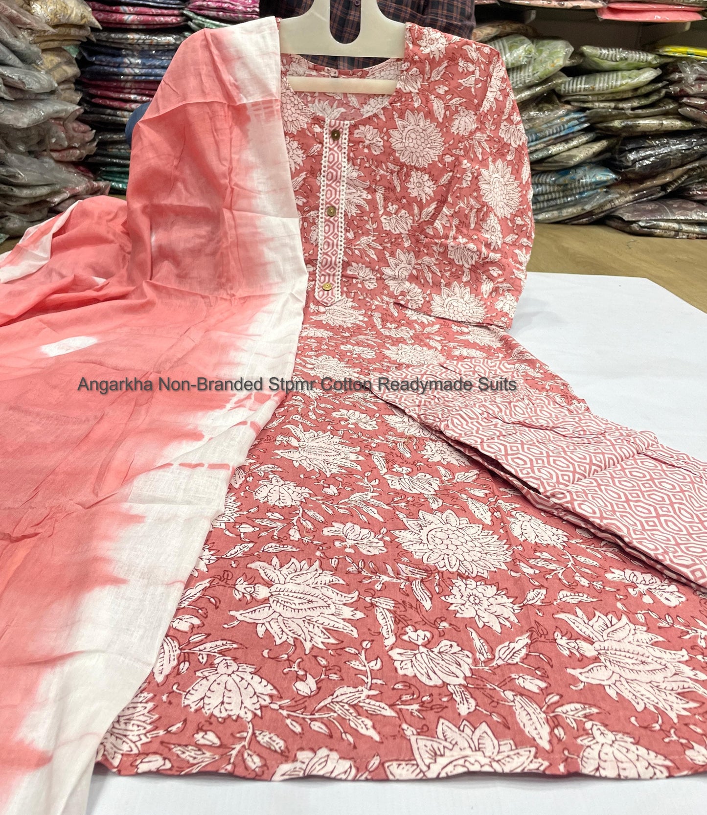 Angarkha Non-Branded Stpmr Cotton Readymade Suits