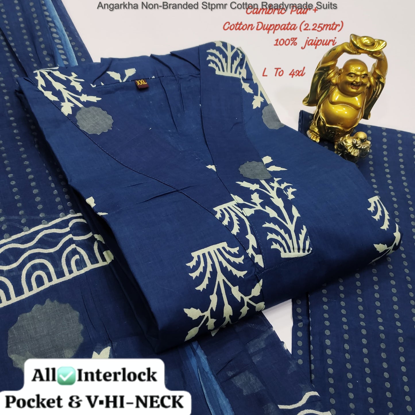 Angarkha Non-Branded Stpmr Cotton Readymade Suits