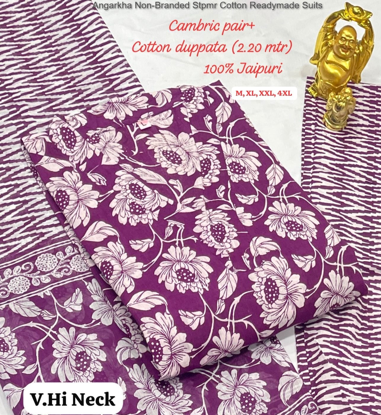 Angarkha Non-Branded Stpmr Cotton Readymade Suits