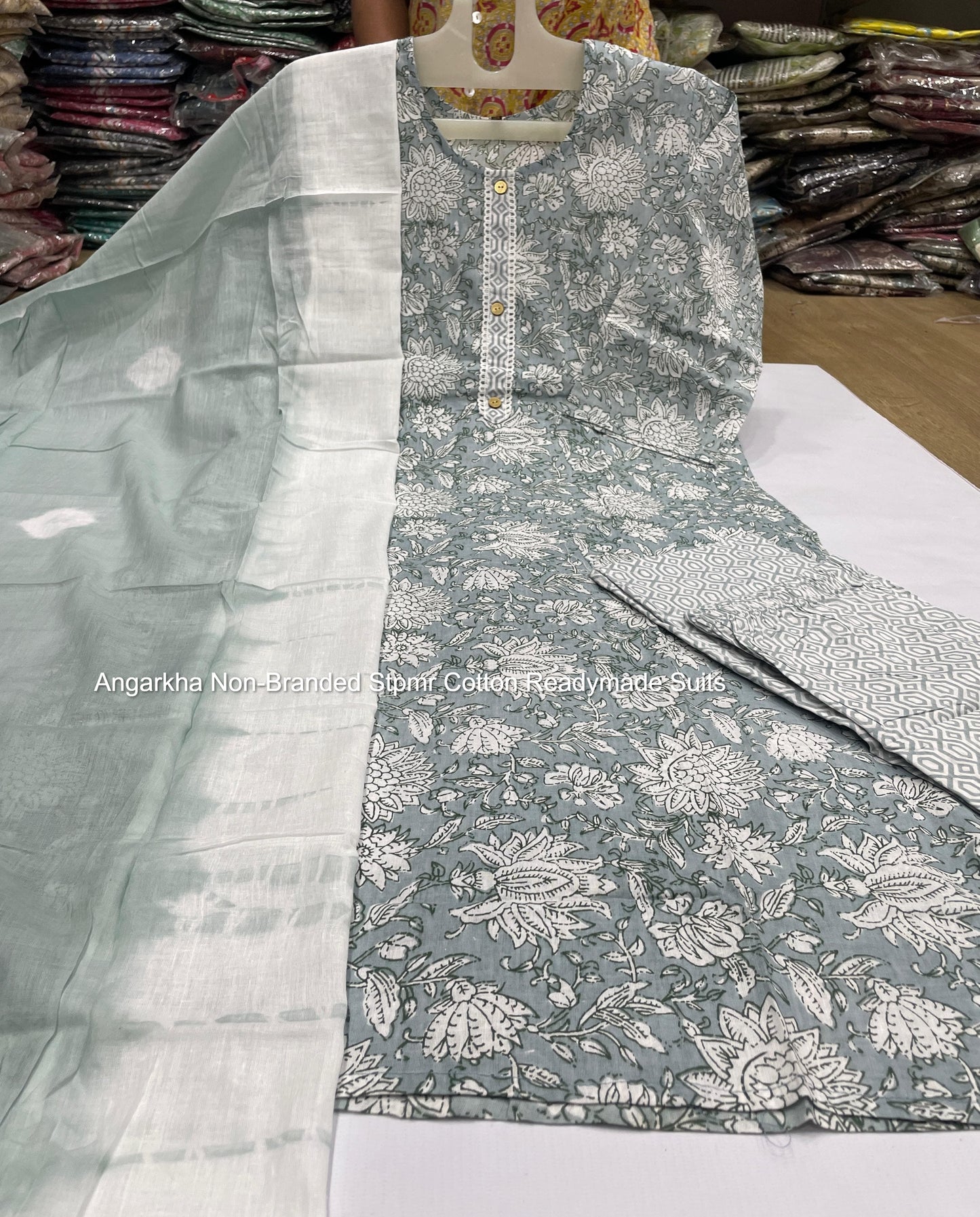 Angarkha Non-Branded Stpmr Cotton Readymade Suits