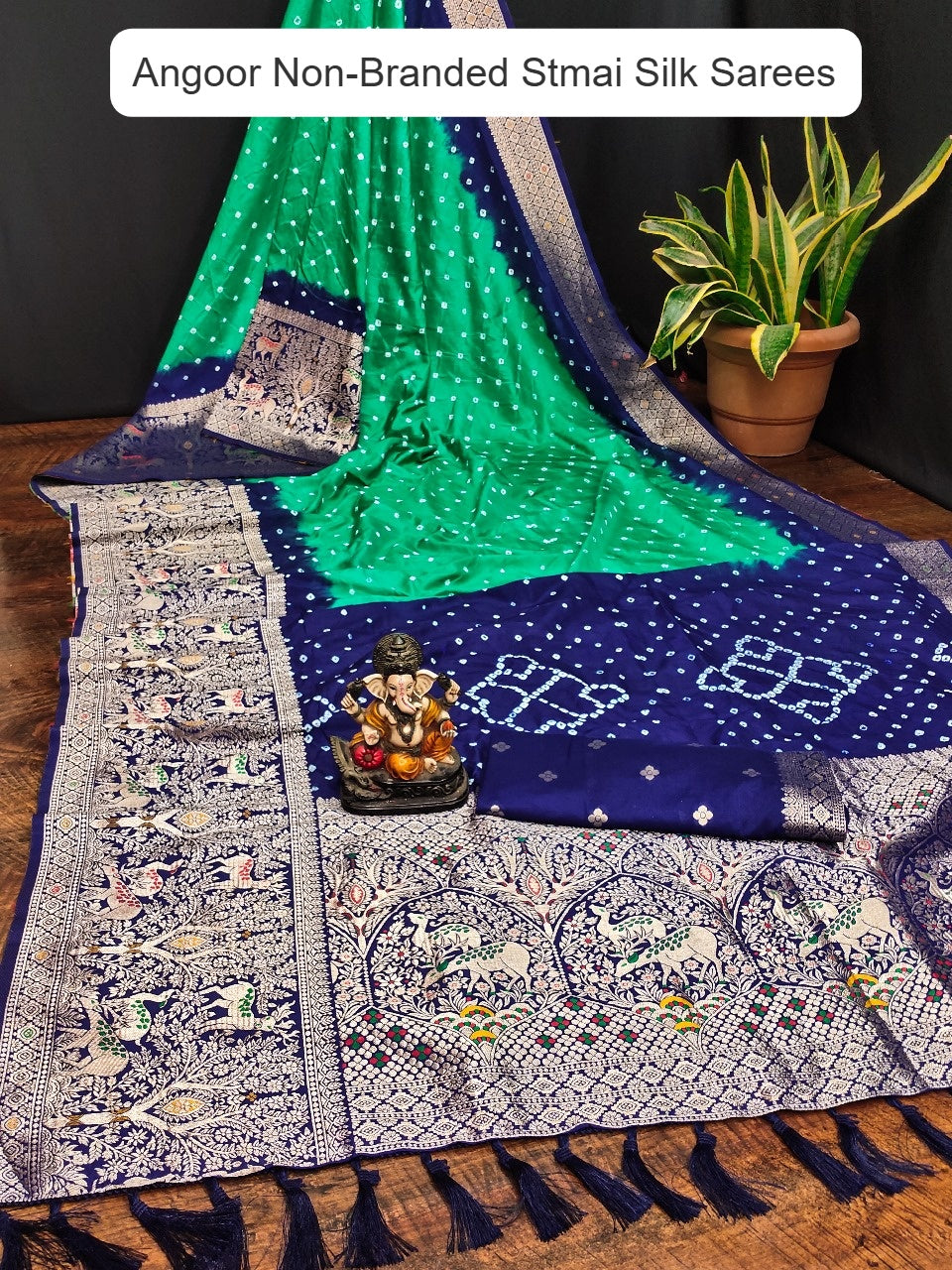 Angoor Non-Branded Stmai Silk Sarees