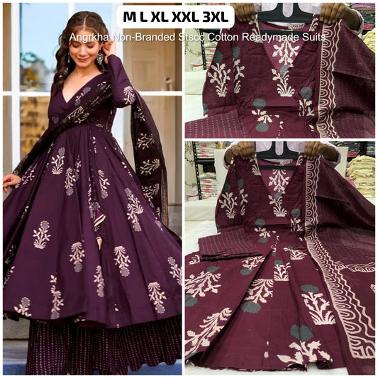 Angrkha Non-Branded Stscc Cotton Readymade Suits