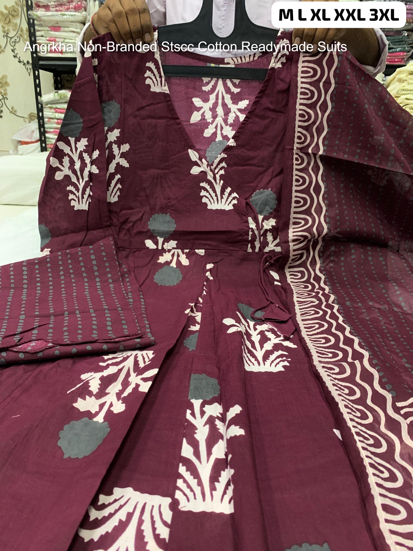 Angrkha Non-Branded Stscc Cotton Readymade Suits