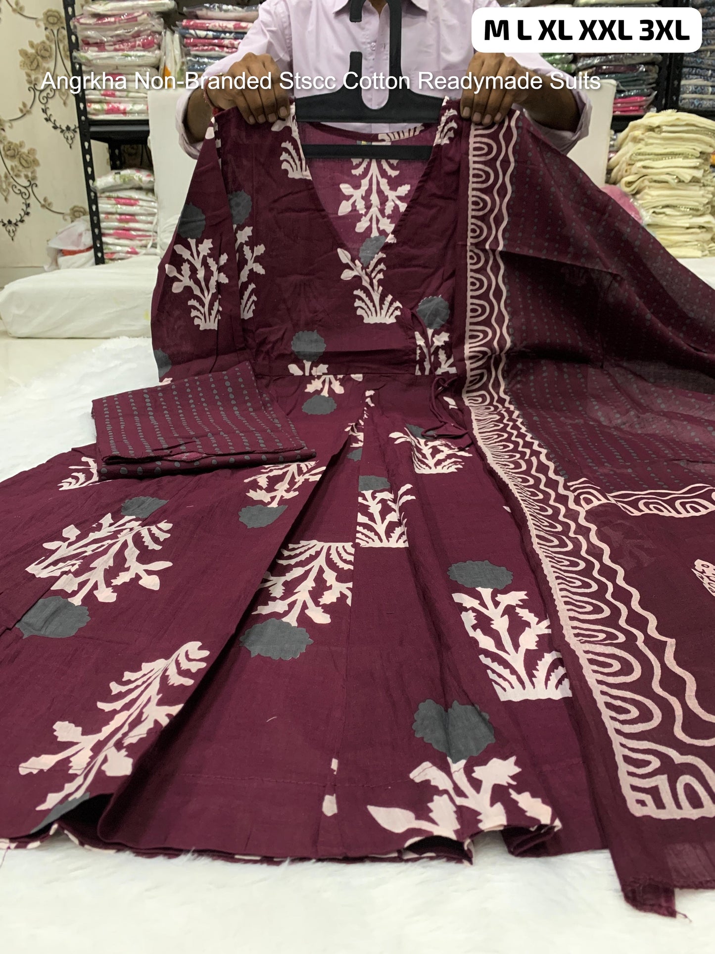 Angrkha Non-Branded Stscc Cotton Readymade Suits
