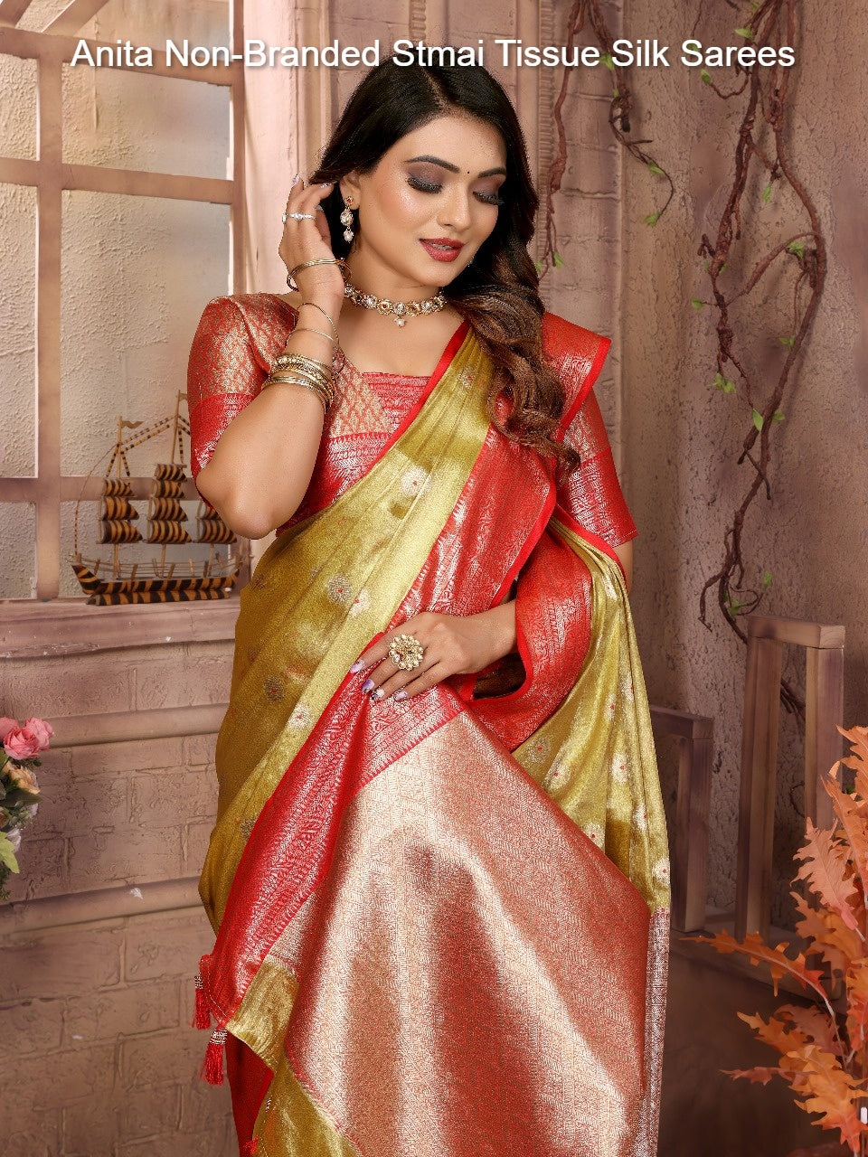 Anita Non-Branded Stmai Tissue Silk Sarees