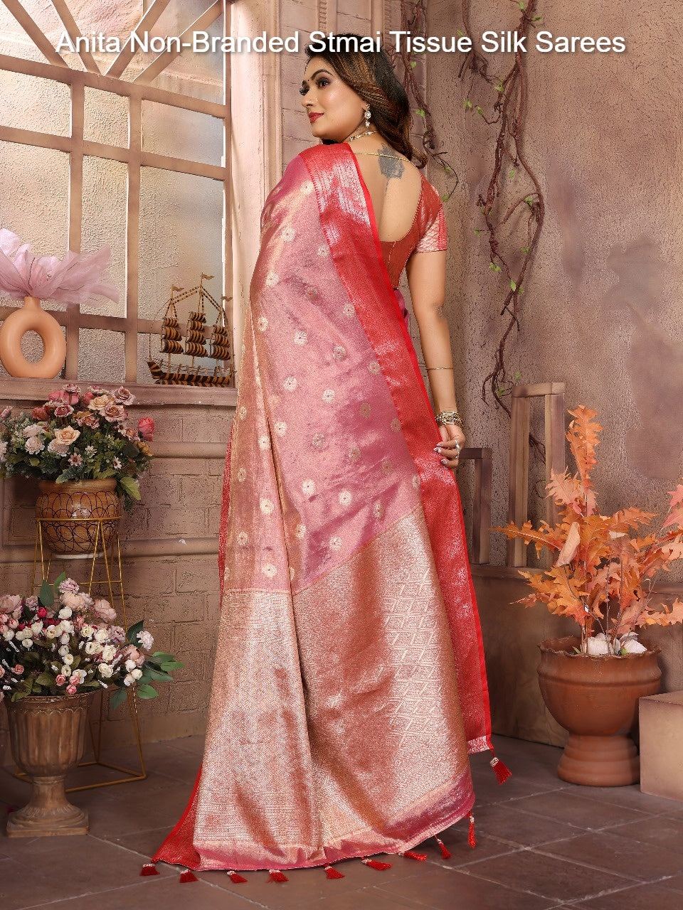 Anita Non-Branded Stmai Tissue Silk Sarees