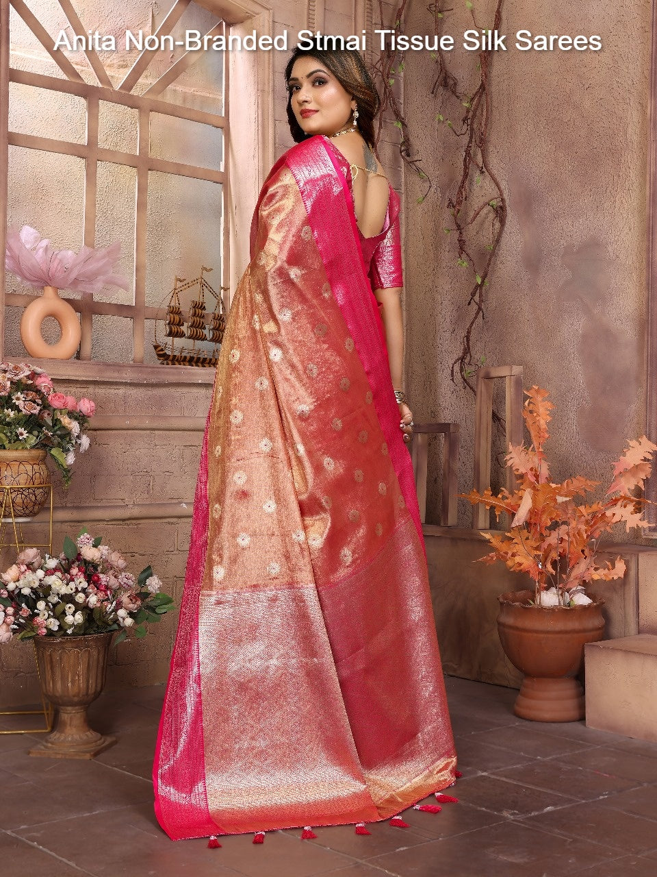 Anita Non-Branded Stmai Tissue Silk Sarees