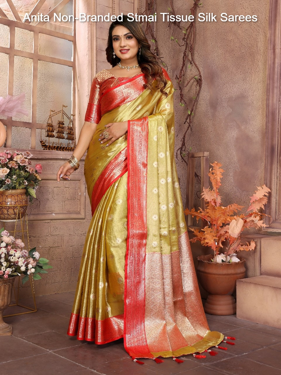 Anita Non-Branded Stmai Tissue Silk Sarees