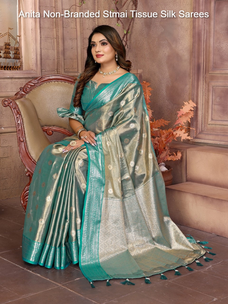 Anita Non-Branded Stmai Tissue Silk Sarees