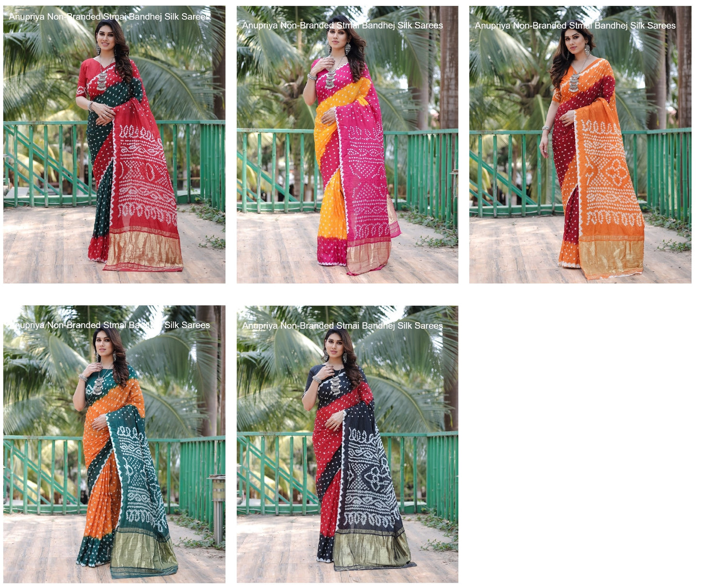 Anupriya Non-Branded Stmai Bandhej Silk Sarees