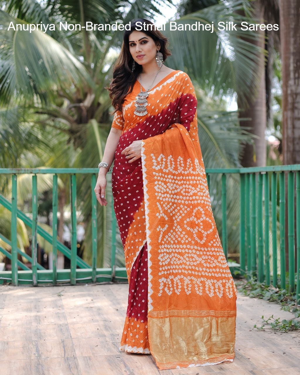 Anupriya Non-Branded Stmai Bandhej Silk Sarees