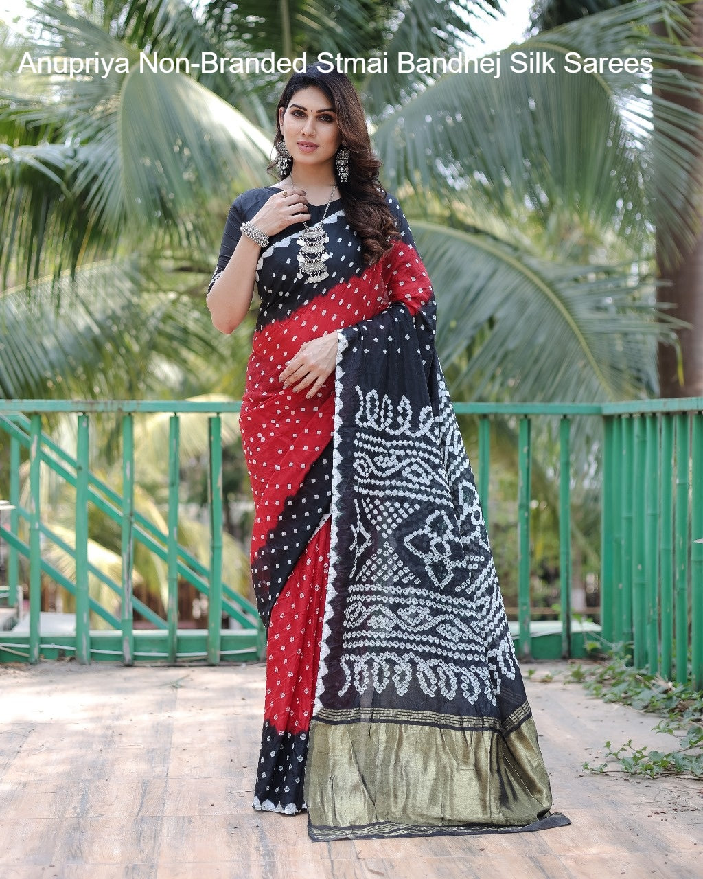 Anupriya Non-Branded Stmai Bandhej Silk Sarees