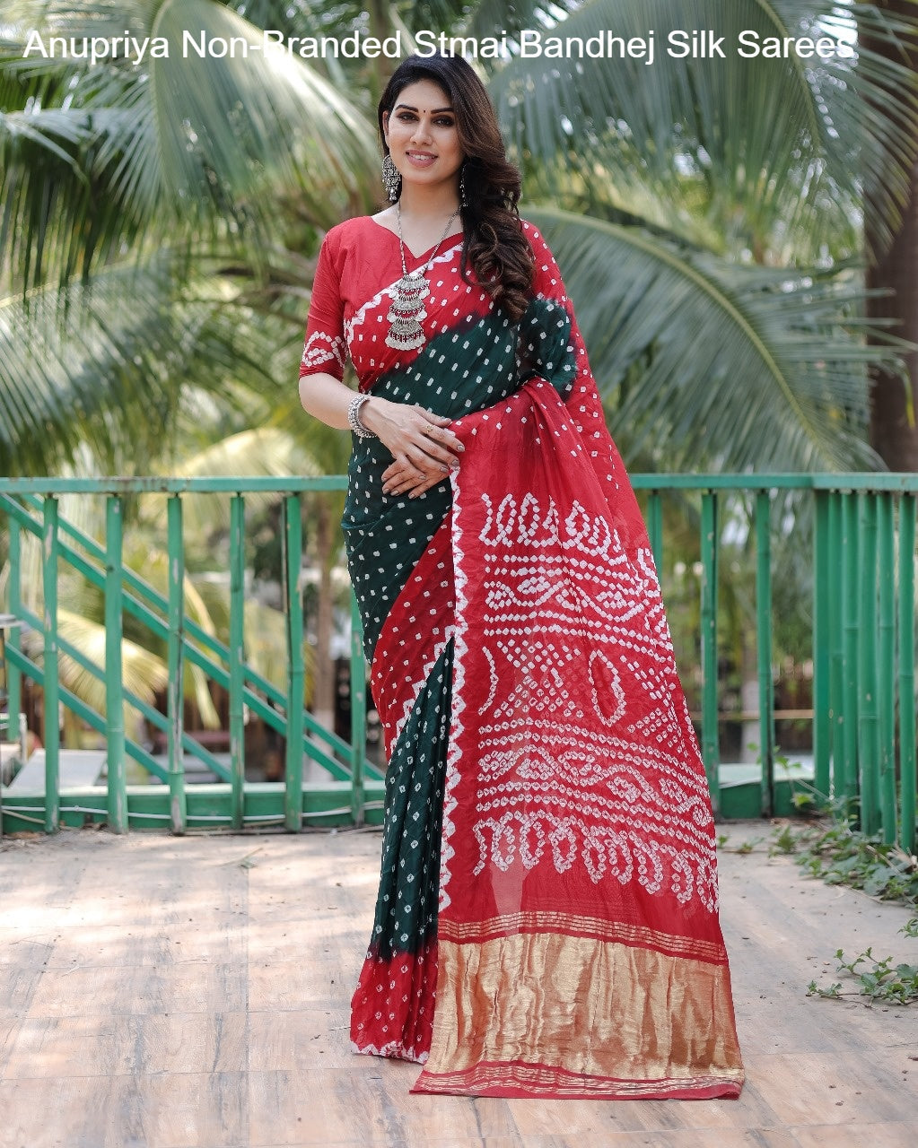 Anupriya Non-Branded Stmai Bandhej Silk Sarees