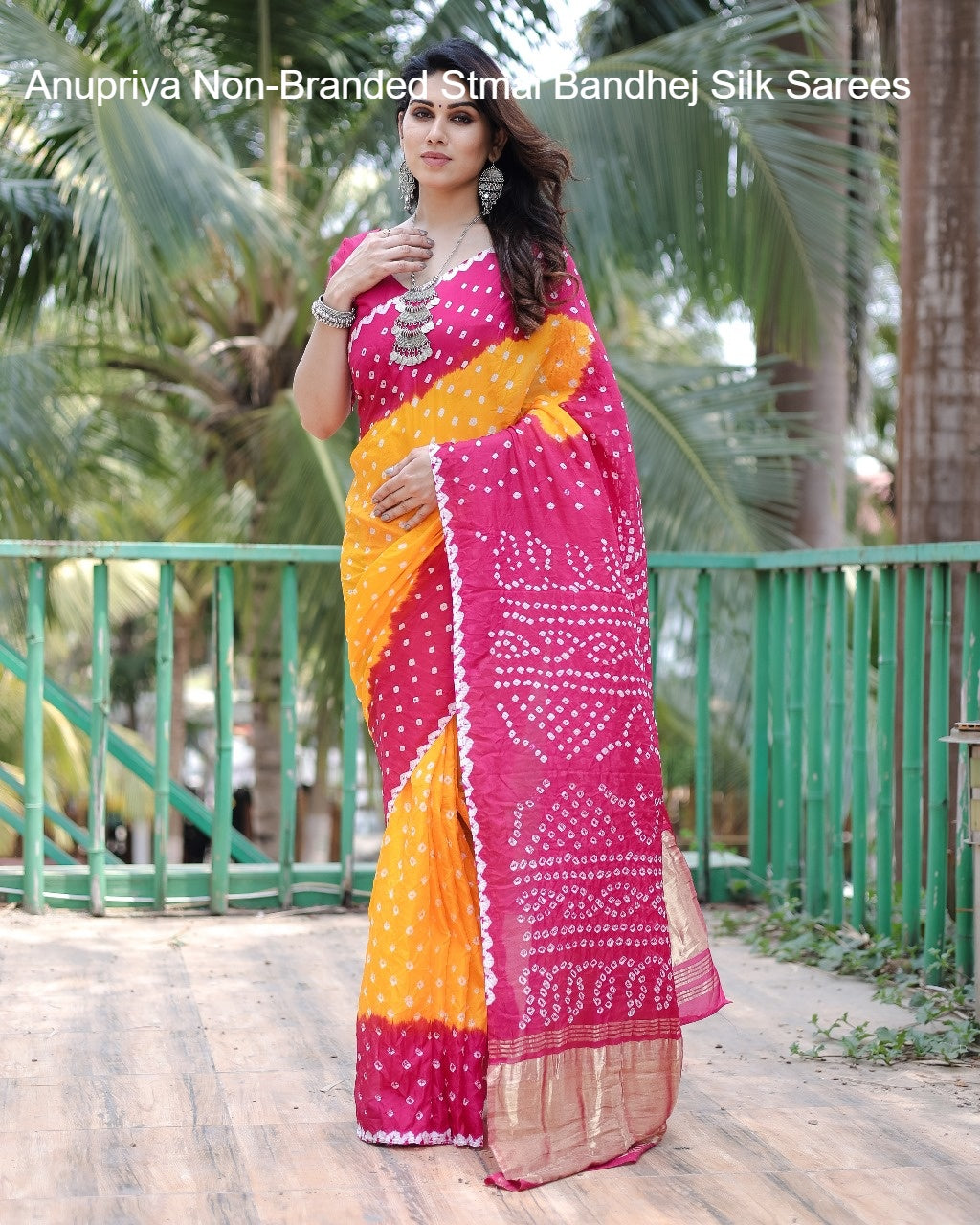 Anupriya Non-Branded Stmai Bandhej Silk Sarees