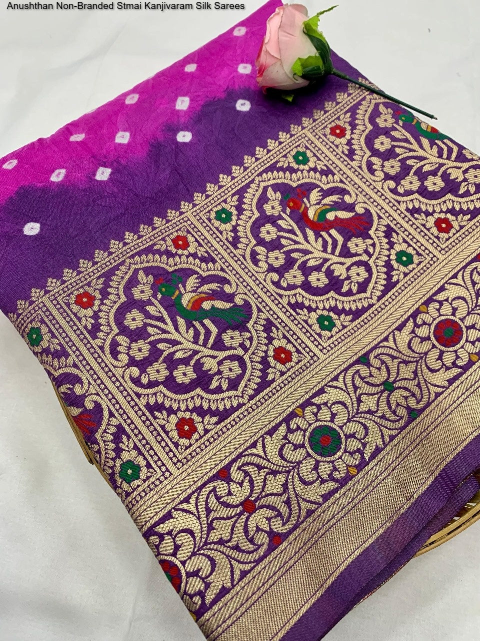Anushthan Non-Branded Stmai Kanjivaram Silk Sarees