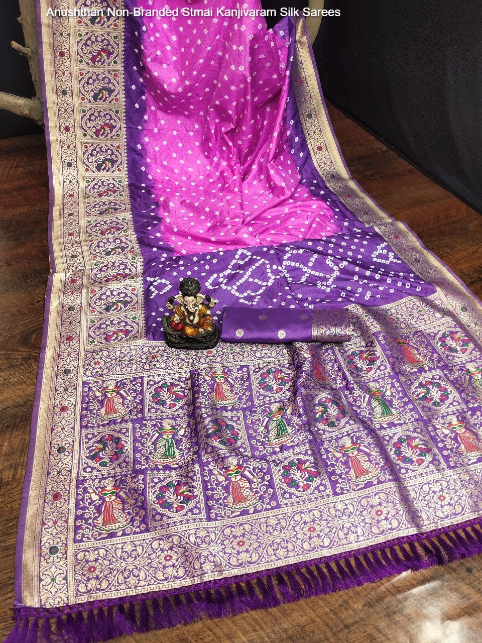 Anushthan Non-Branded Stmai Kanjivaram Silk Sarees