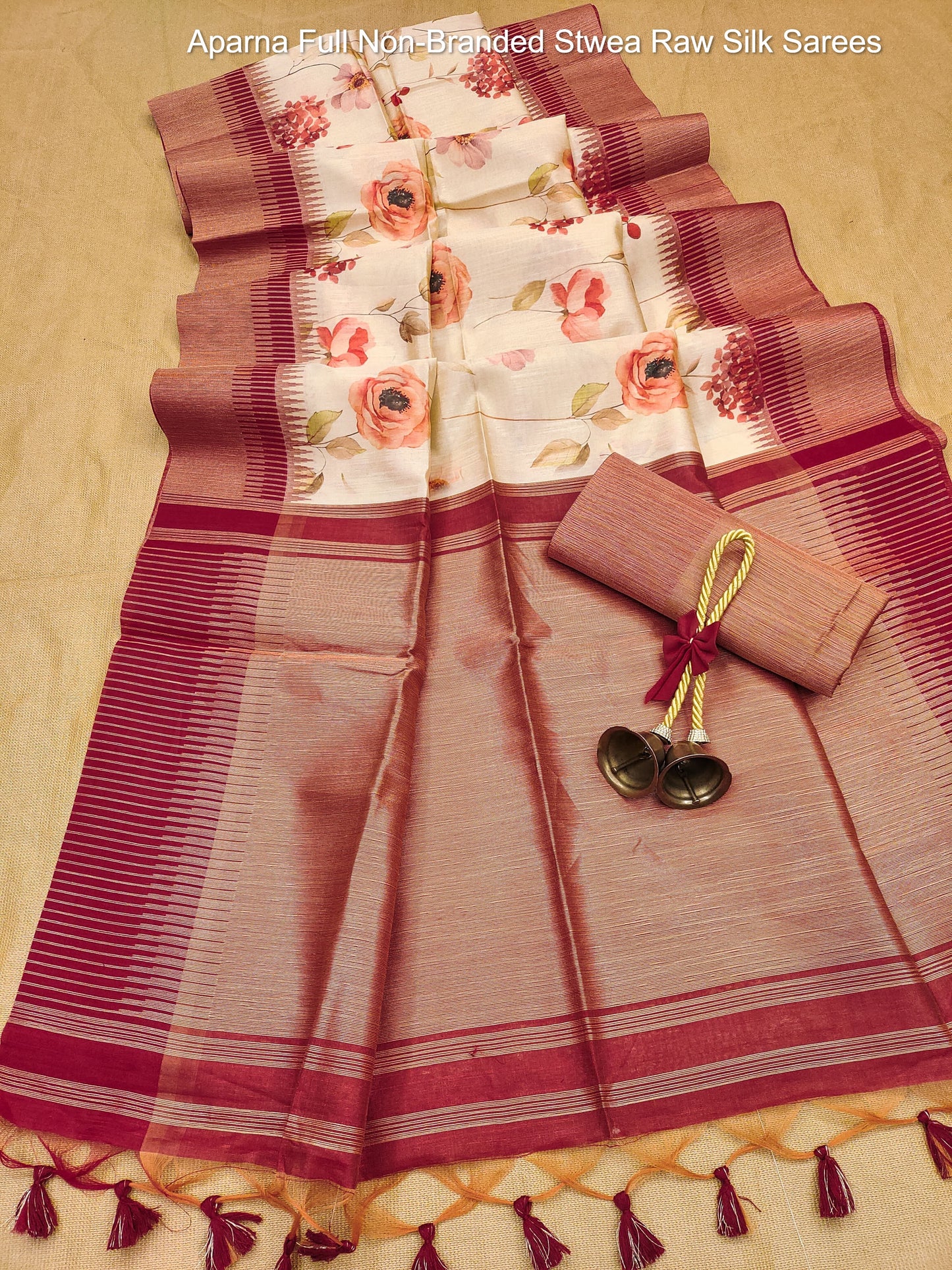 Aparna Full Non-Branded Stwea Raw Silk Sarees