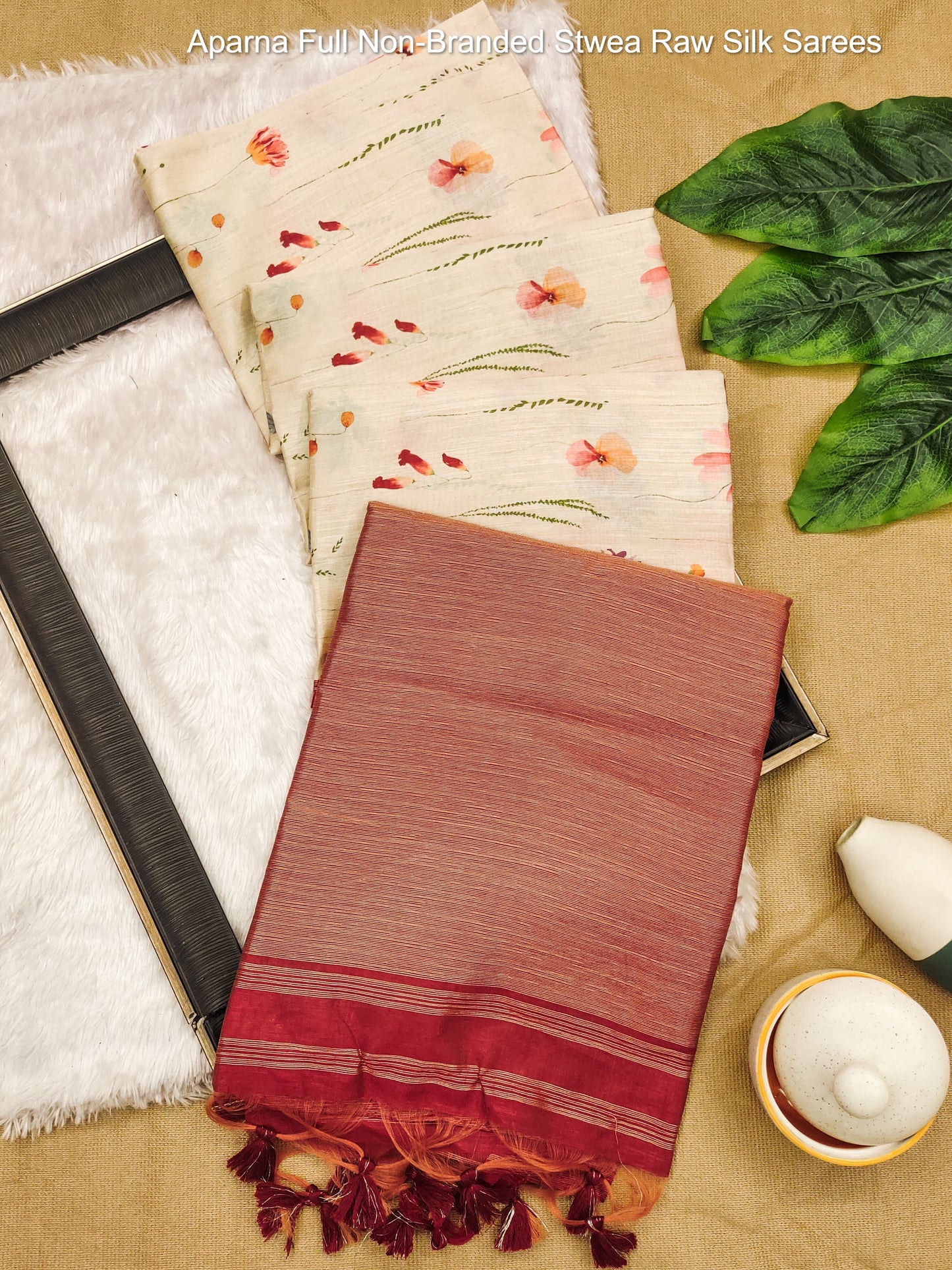 Aparna Full Non-Branded Stwea Raw Silk Sarees