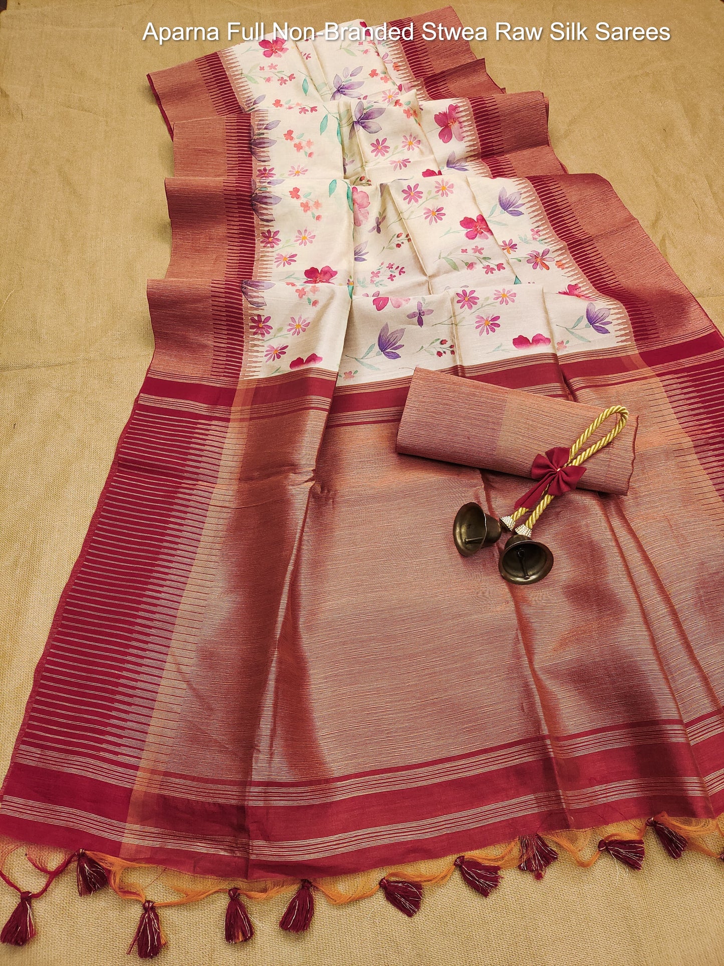 Aparna Full Non-Branded Stwea Raw Silk Sarees