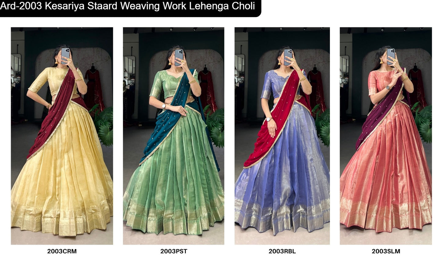 Ard-2003 Kesariya Staard Weaving Work Lehenga Choli