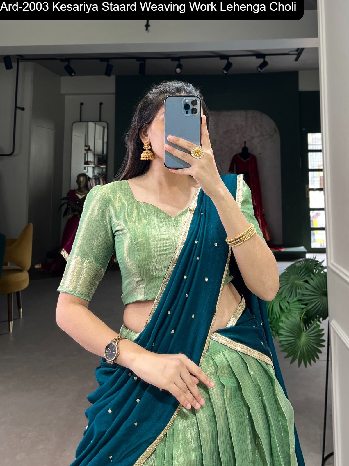 Ard-2003 Kesariya Staard Weaving Work Lehenga Choli