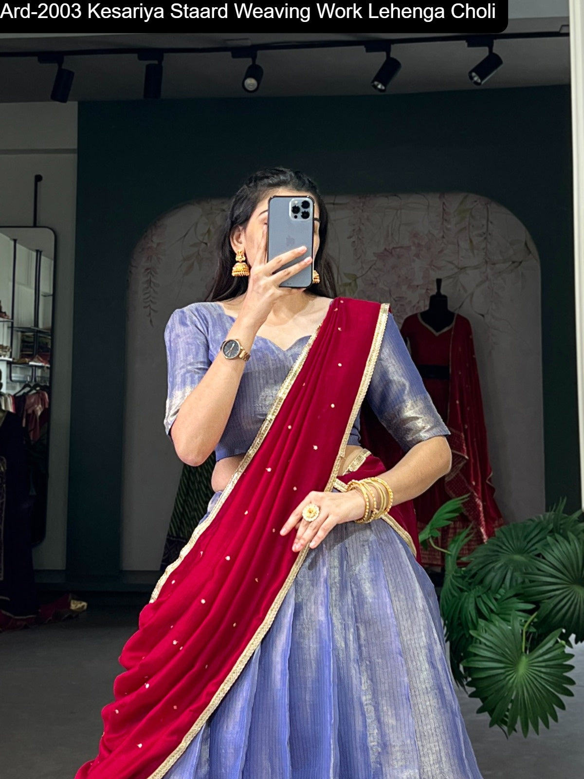 Ard-2003 Kesariya Staard Weaving Work Lehenga Choli