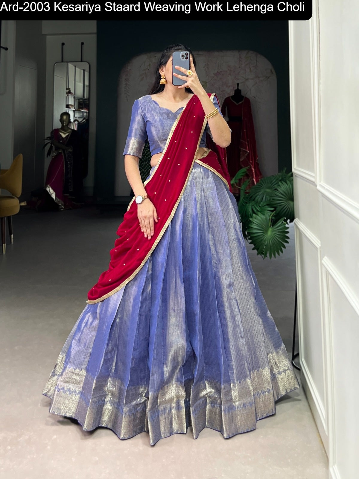 Ard-2003 Kesariya Staard Weaving Work Lehenga Choli