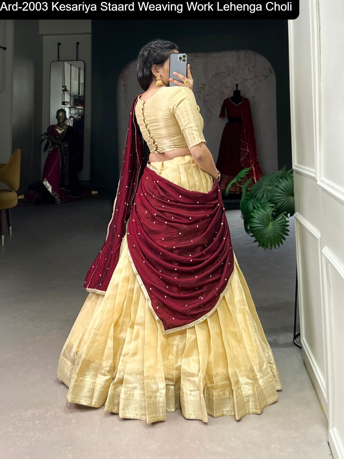 Ard-2003 Kesariya Staard Weaving Work Lehenga Choli