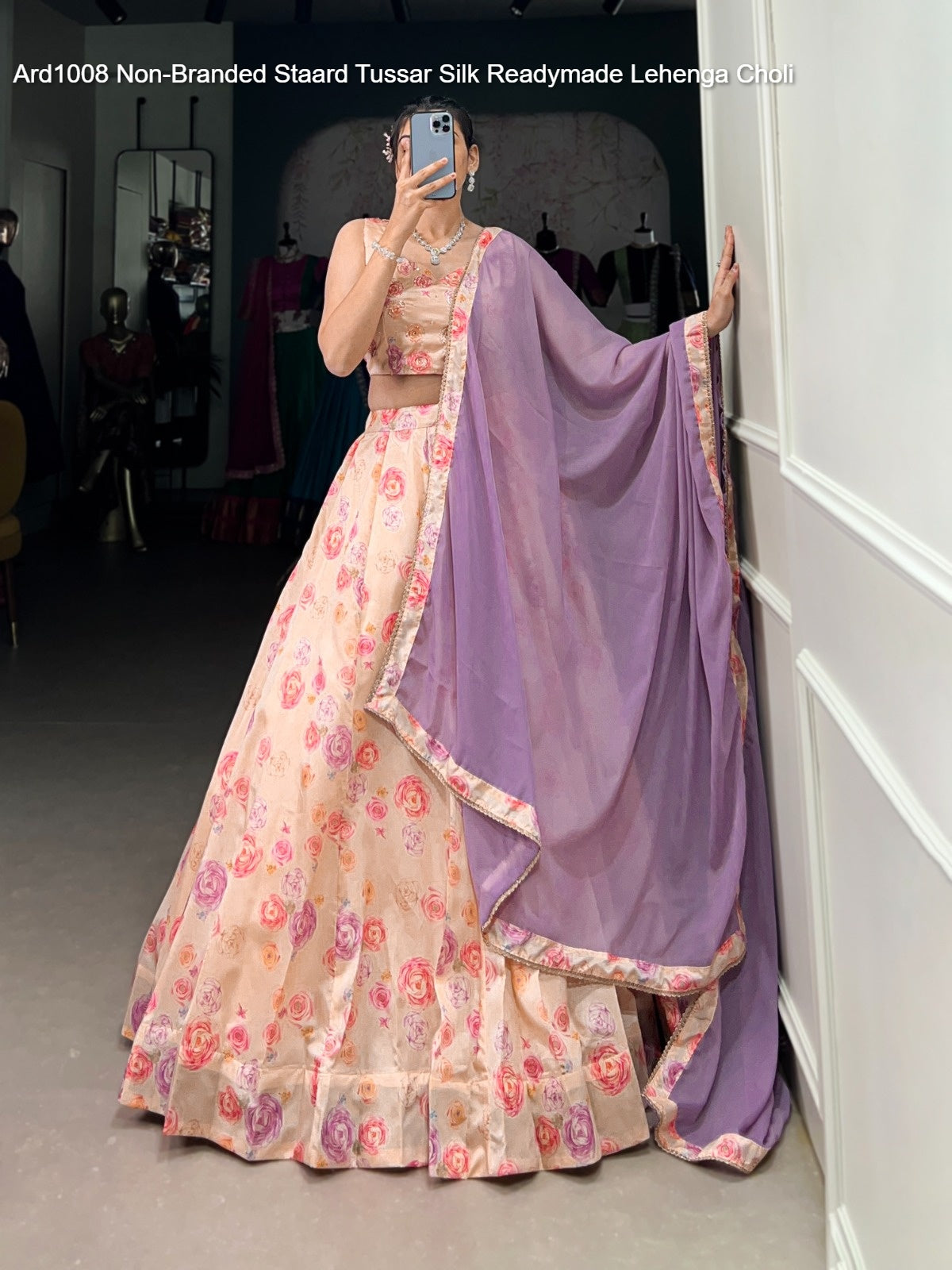 Ard1008 Non-Branded Staard Tussar Silk Readymade Lehenga Choli